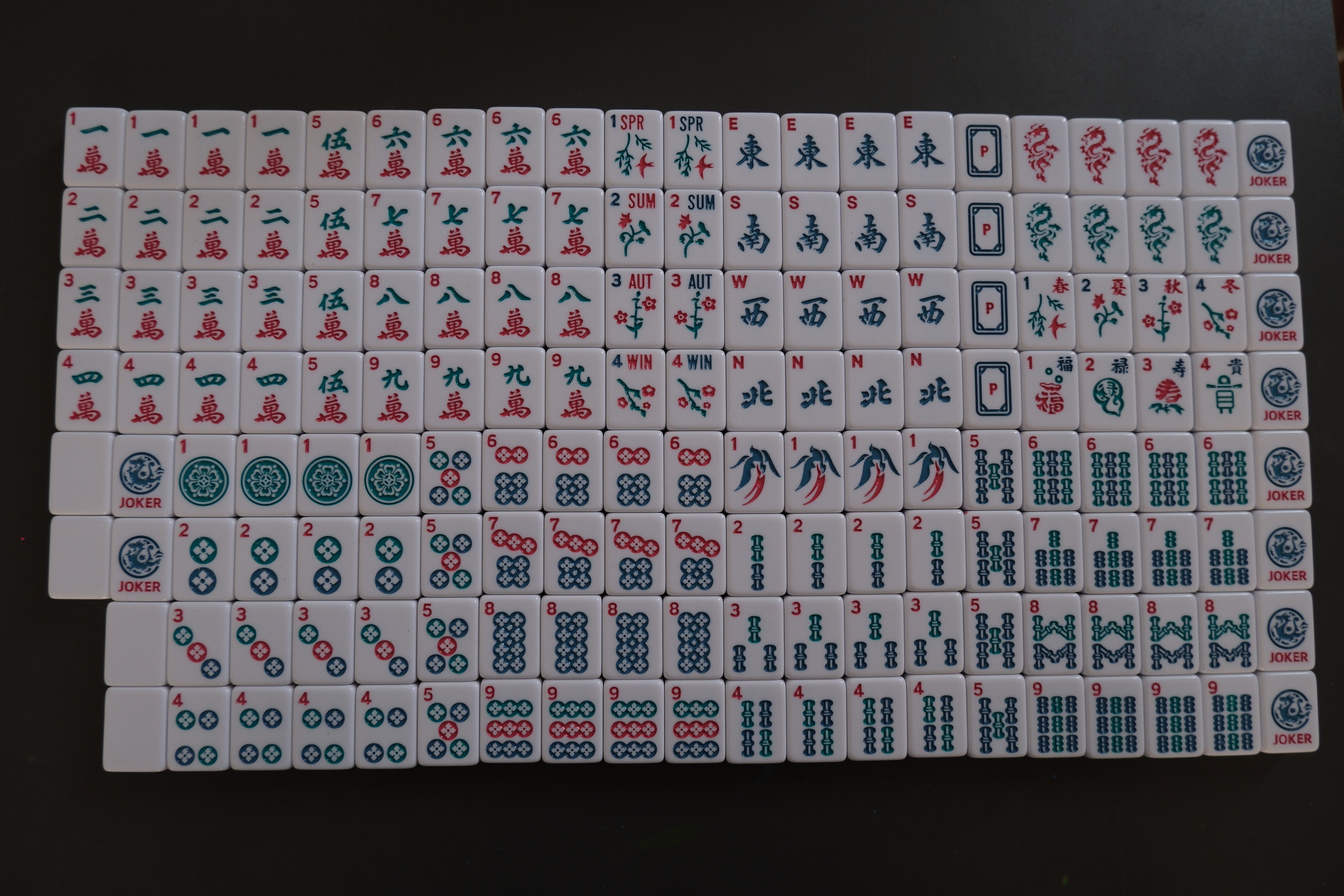 Melamine compression-molded mahjong tiles